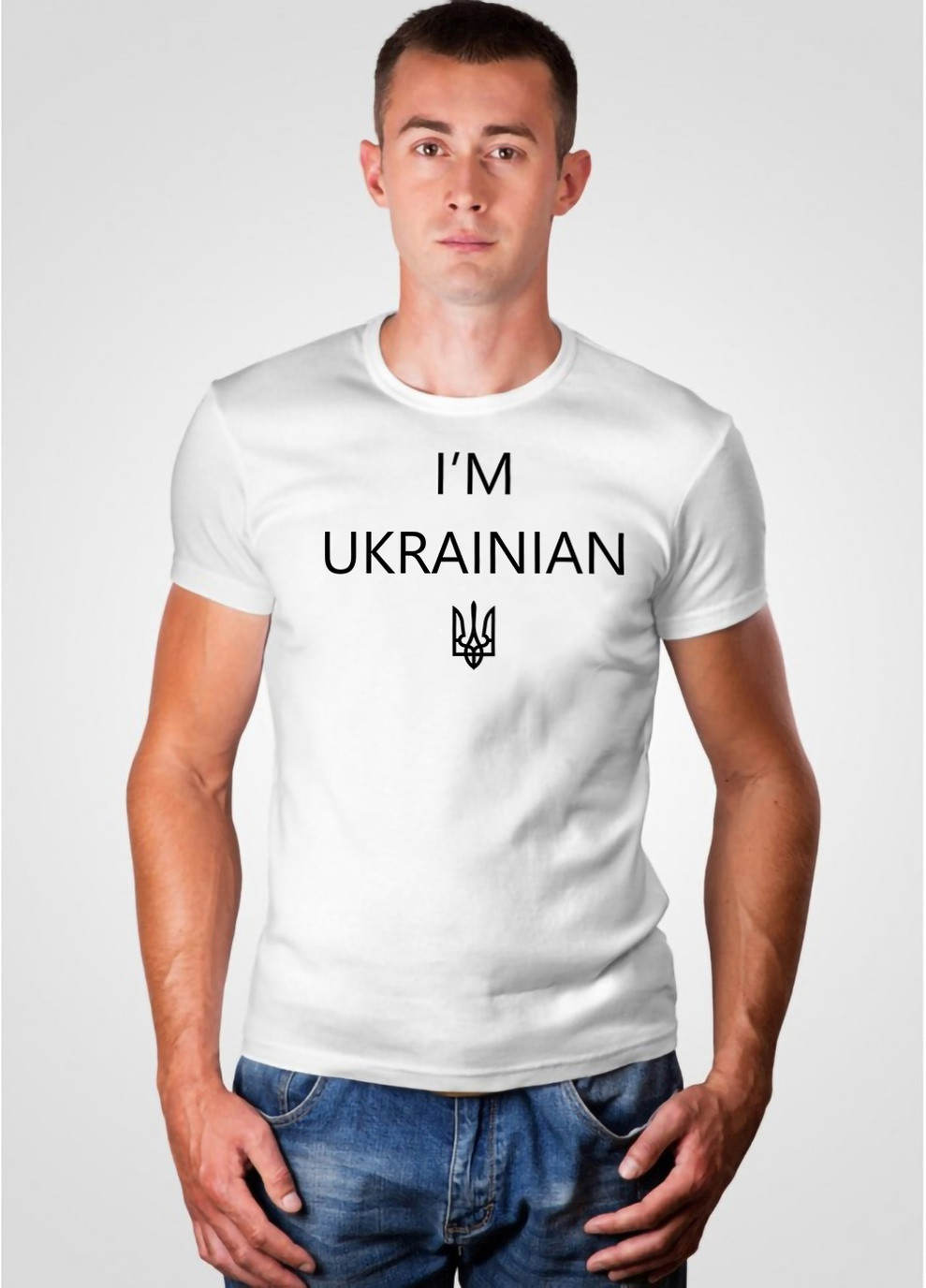 Белая мужская футболка 19м319-17-р2 с патриотическим принтом с коротким рукавом Malta