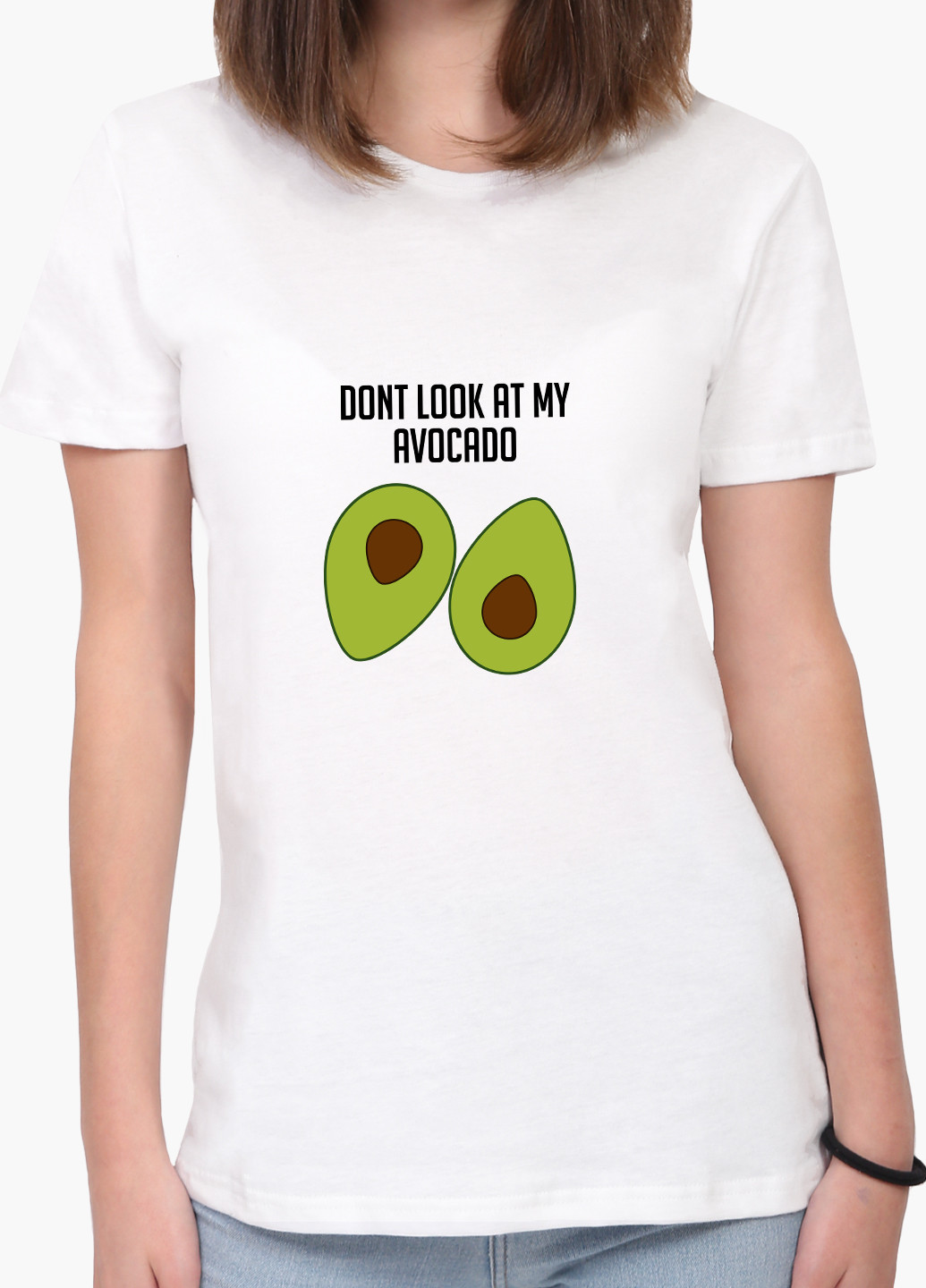 Белая демисезон футболка женская авокадо (avocado) белый (8976-1795) xxl MobiPrint