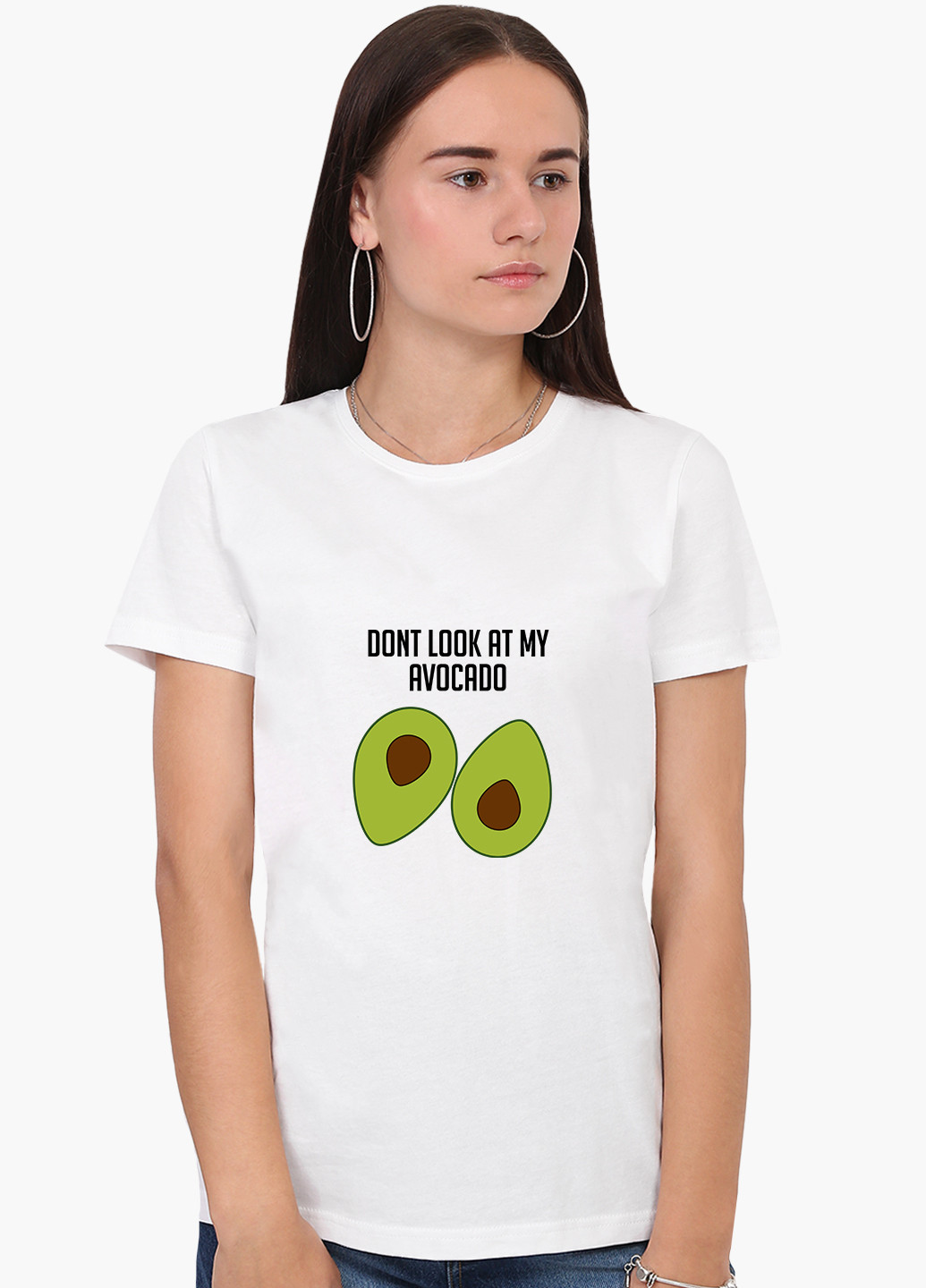 Біла демісезон футболка жіноча авокадо (avocado) білий (8976-1795) xxl MobiPrint