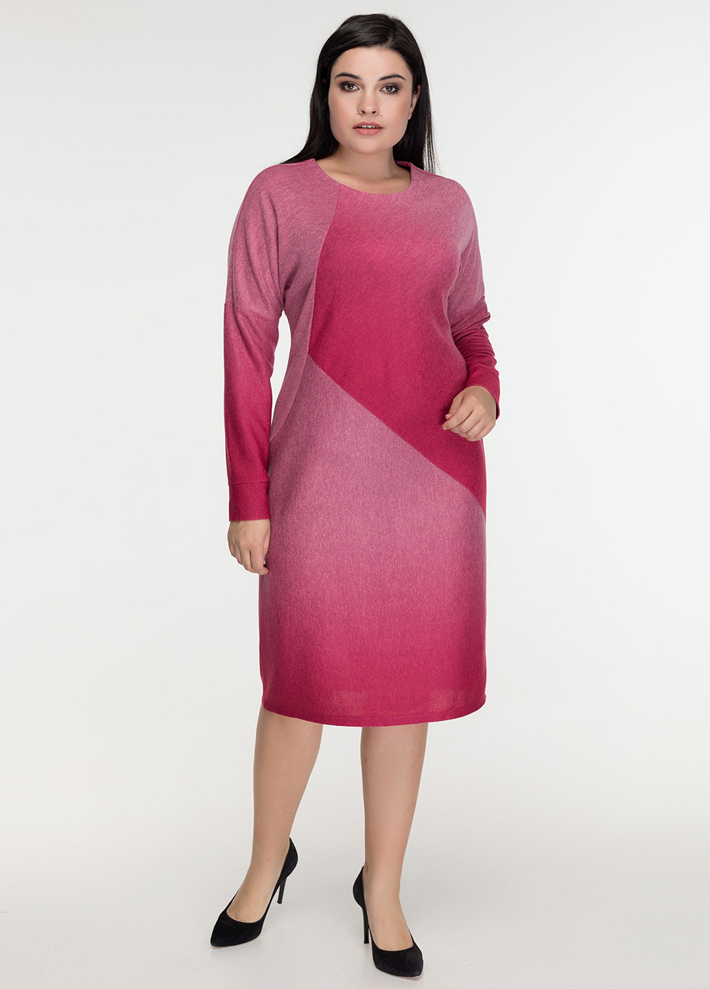 Розовое кэжуал платье A'll Posa градиентное ("омбре")