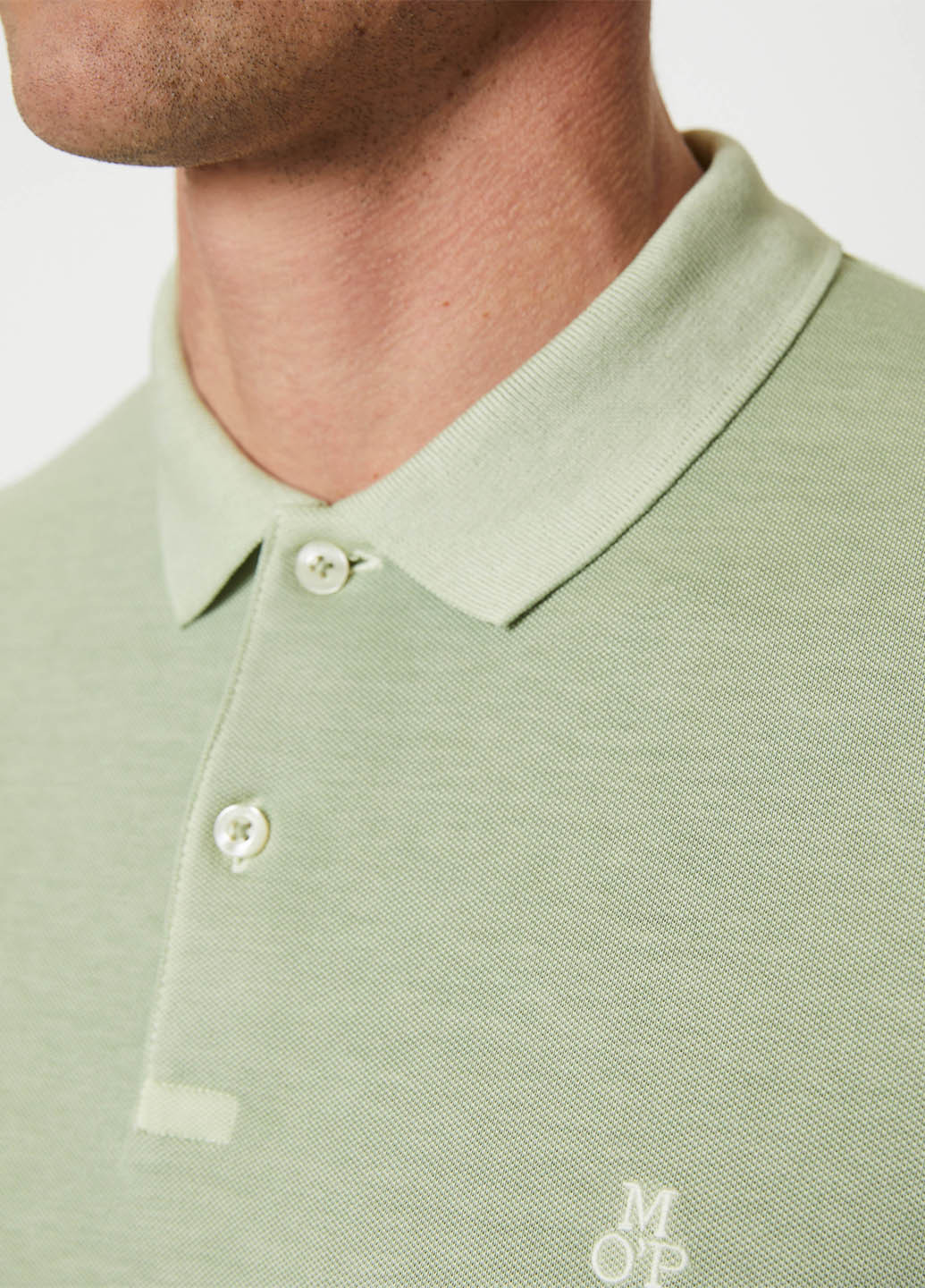 Мятная футболка-поло для мужчин Marc O'Polo однотонная