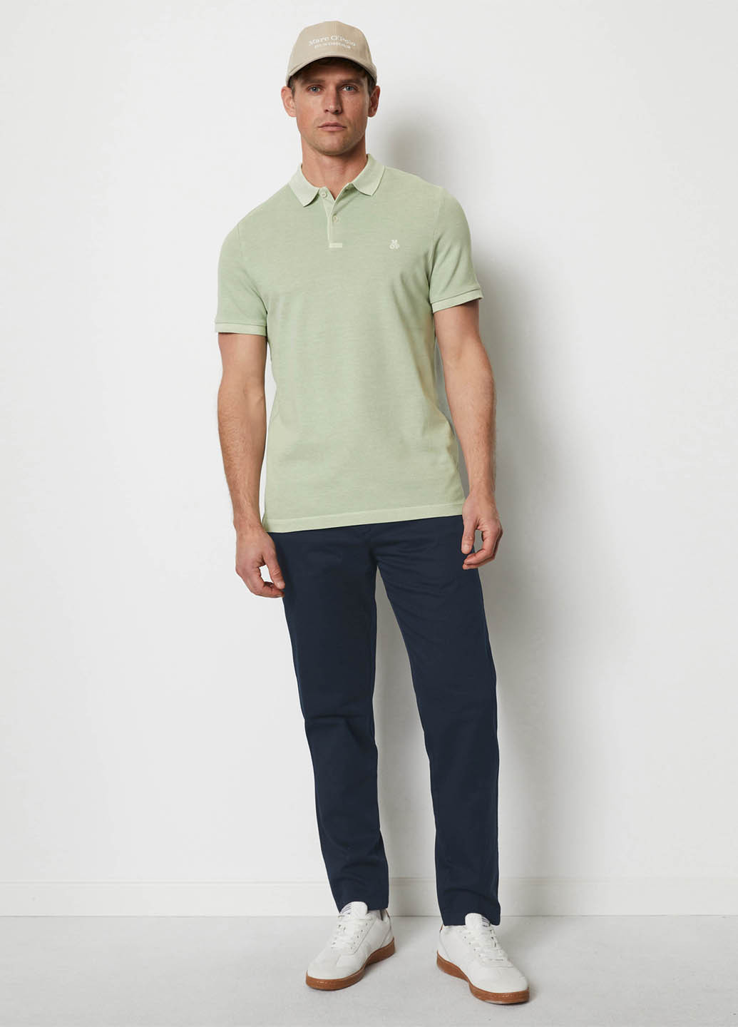 Мятная футболка-поло для мужчин Marc O'Polo однотонная