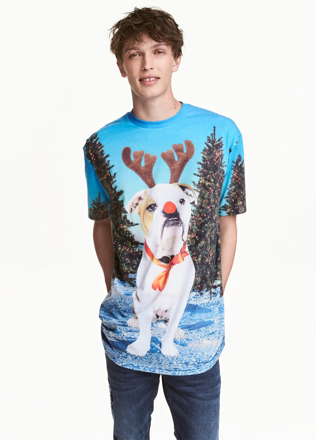 Голубая футболка H&M