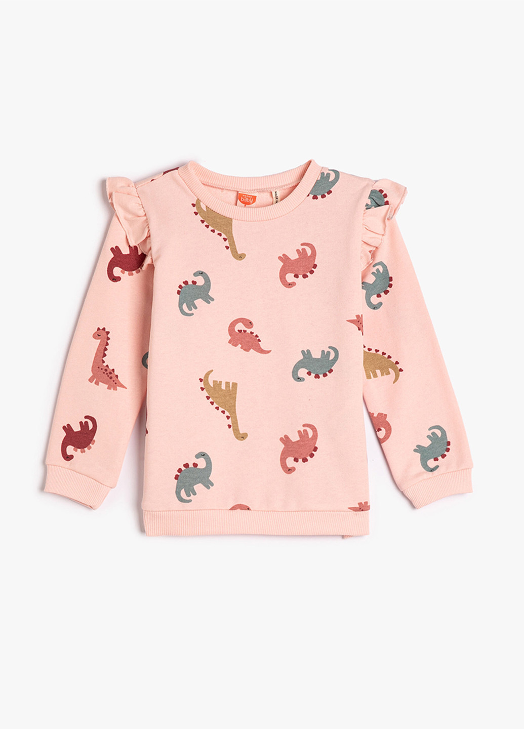 KOTON світшот динозавр рожевий кежуал поліестер, бавовна, трикотаж