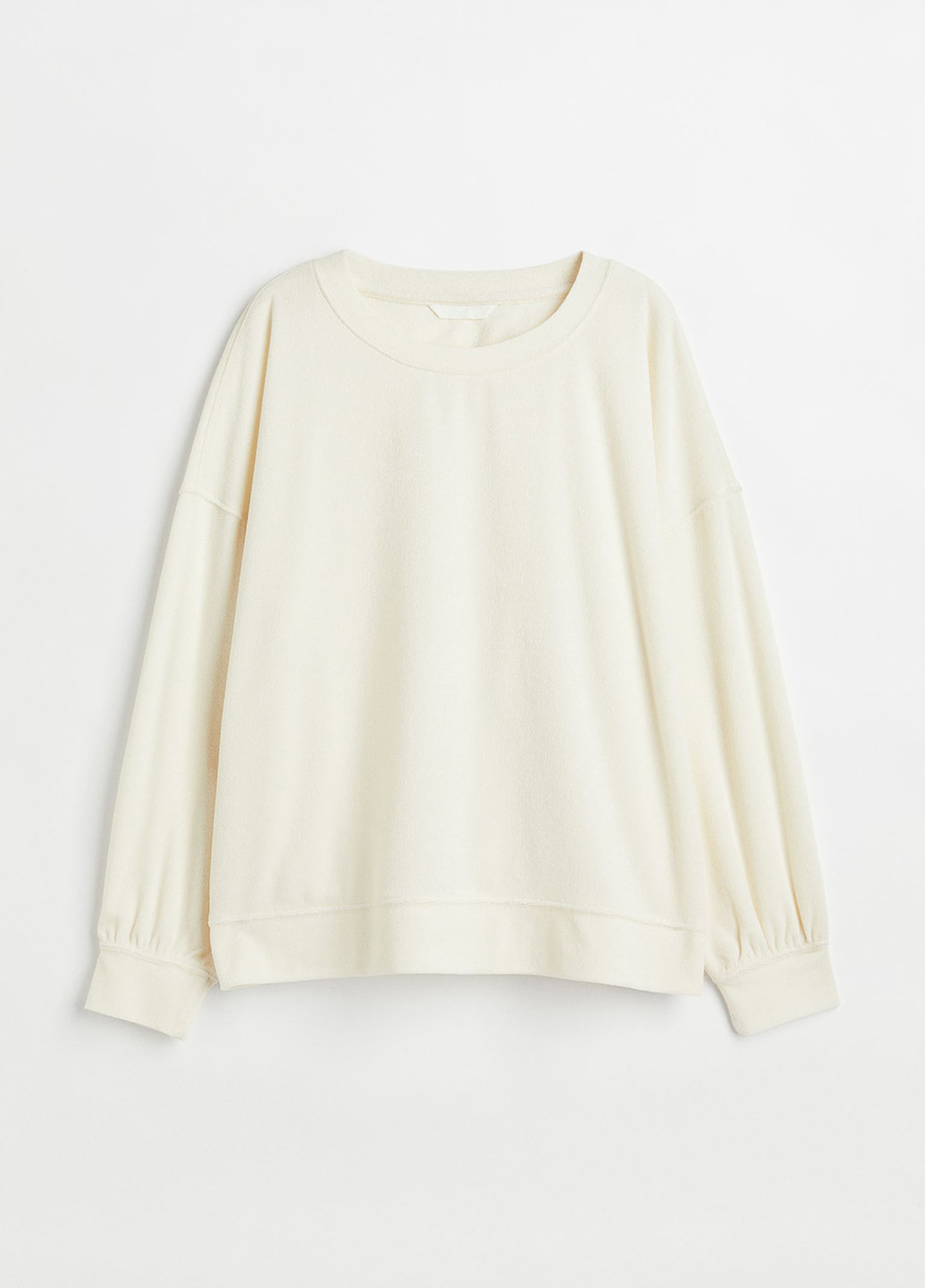 Молочний світшот H&M однотонний без декору (257978994)