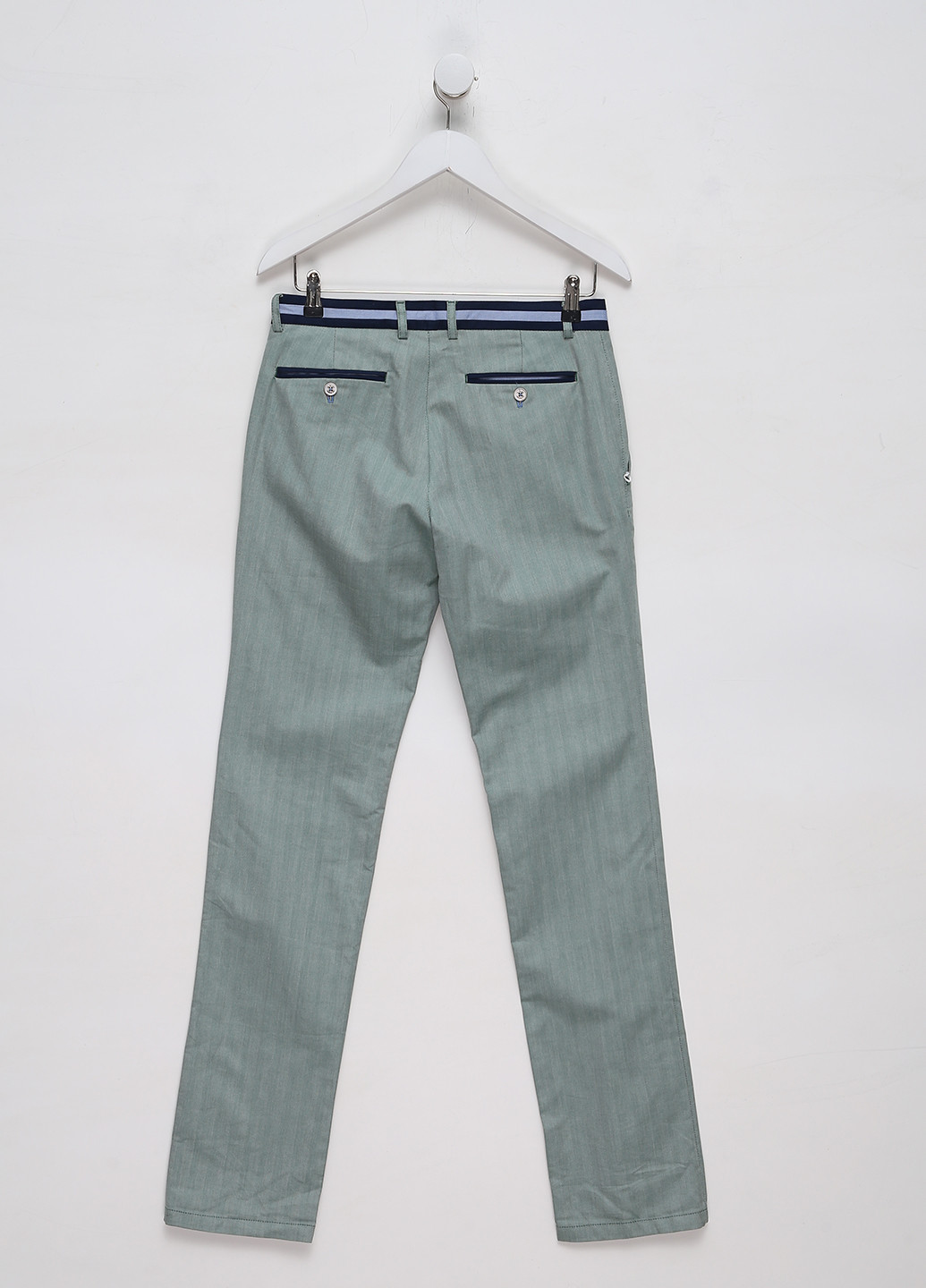 Серо-зеленые кэжуал демисезонные прямые брюки El Ganso