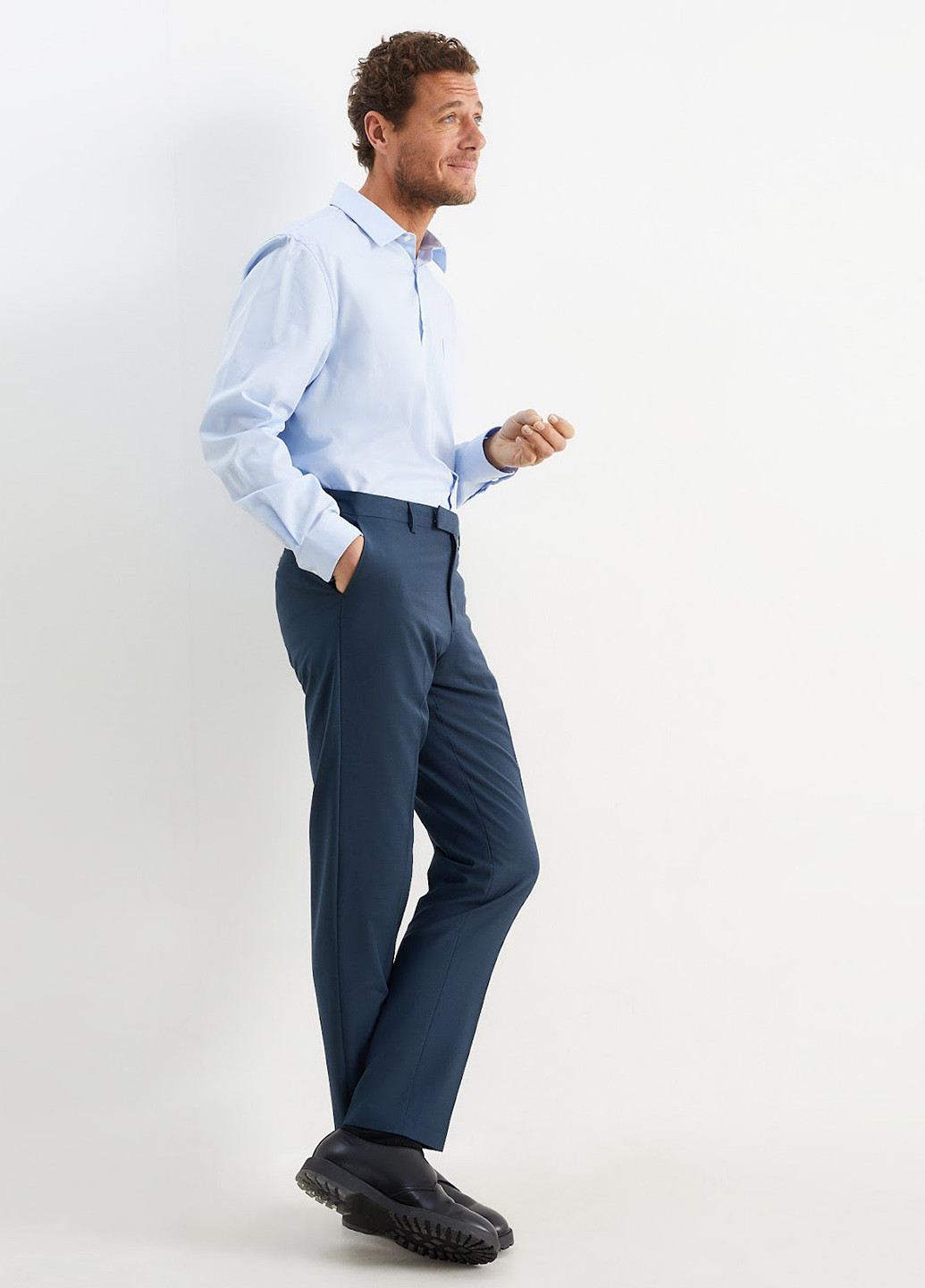 Синие классические демисезонные классические брюки C&A