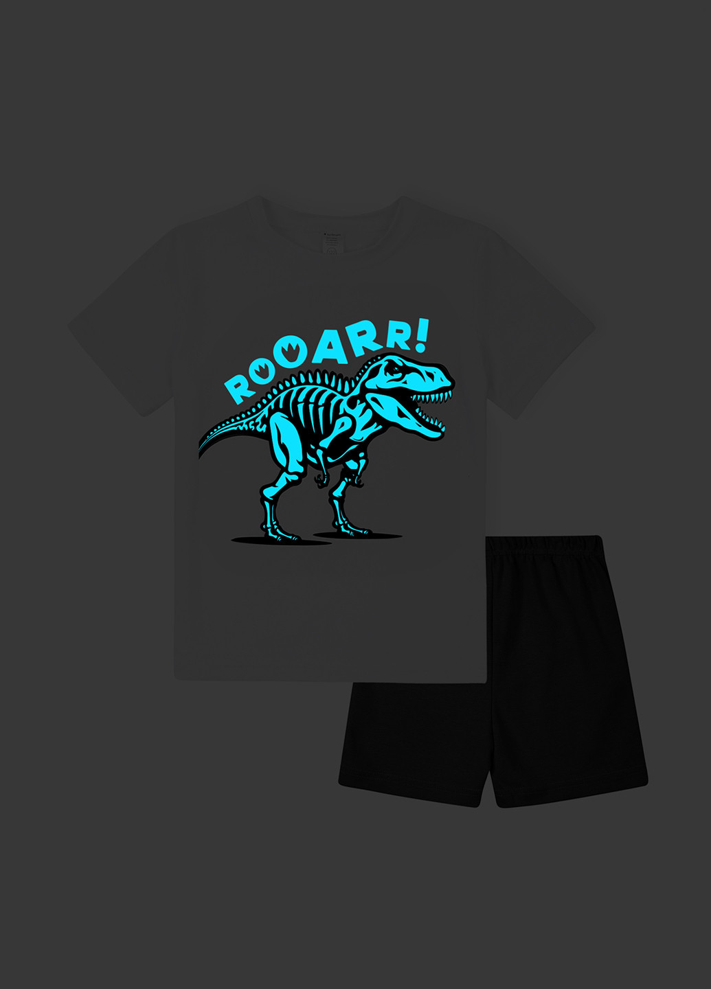 Чорно-біла всесезон піжама (футболка, шорти) футболка + шорти Garnamama