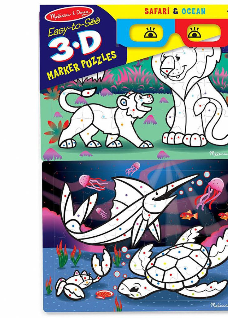 Набір для творчості Melissa & Doug 3D пазли-розмальовки Сафарі / Океан (MD8823) Melissa&Doug (202365083)