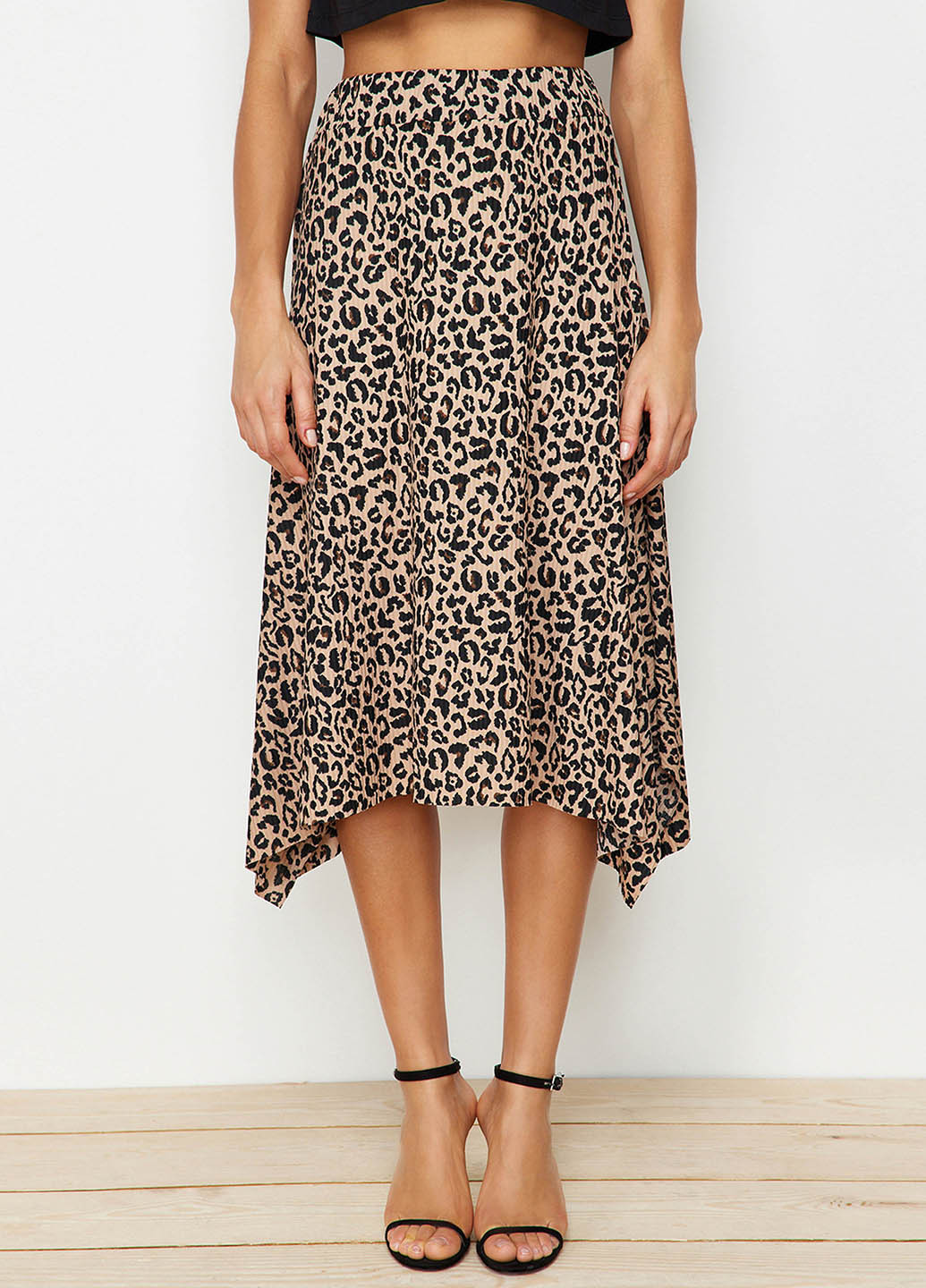 Разноцветная кэжуал леопардовая юбка Trendyol а-силуэта (трапеция)