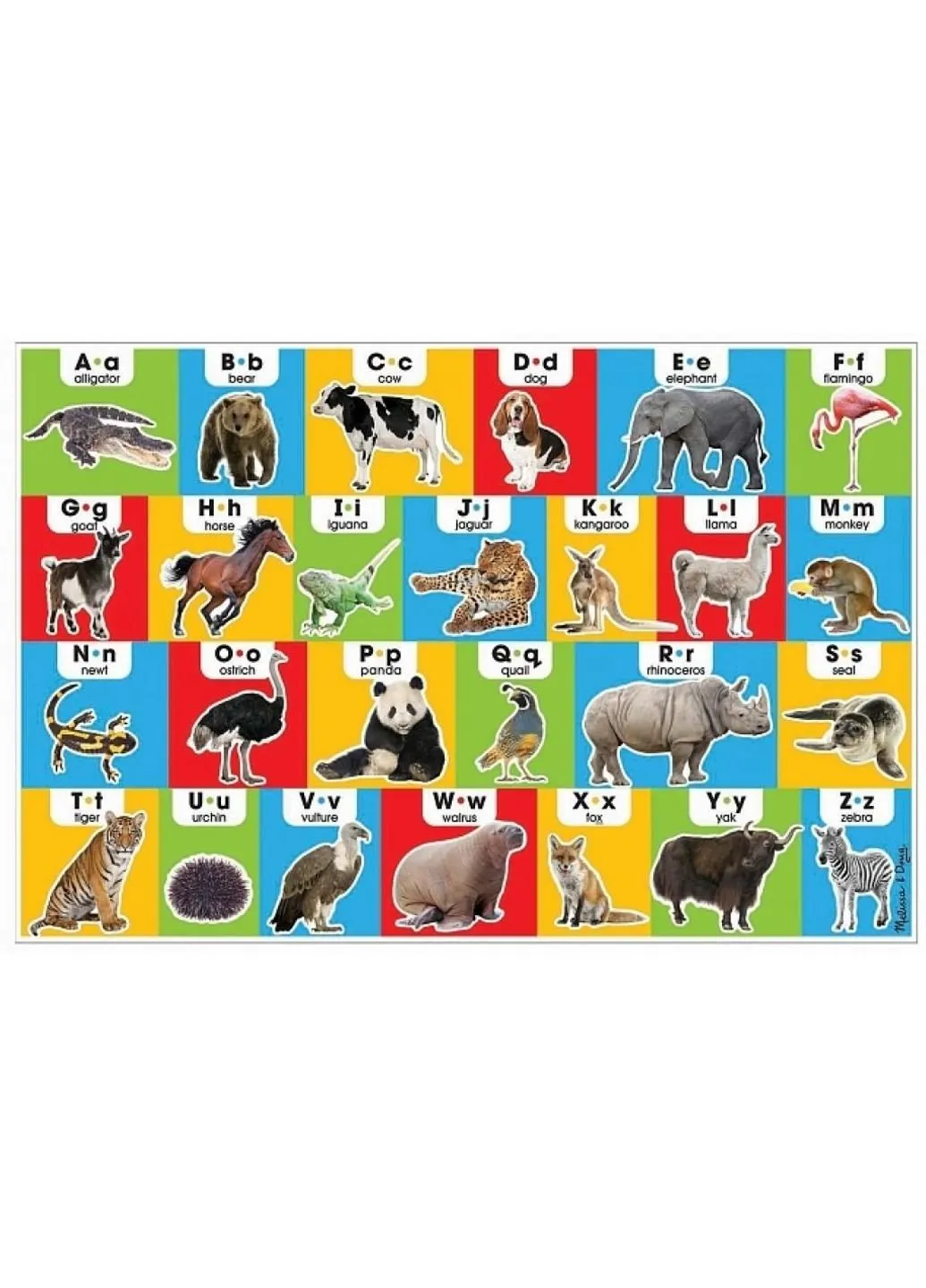 Пазл Мега "Алфавіт Тварини", 24 елементи (MD31001) Melissa&Doug (249984544)