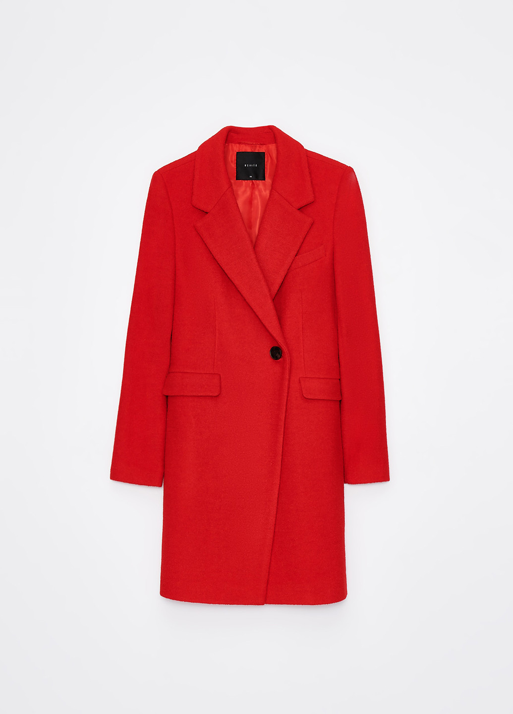 Красное демисезонное Пальто однобортное Mohito