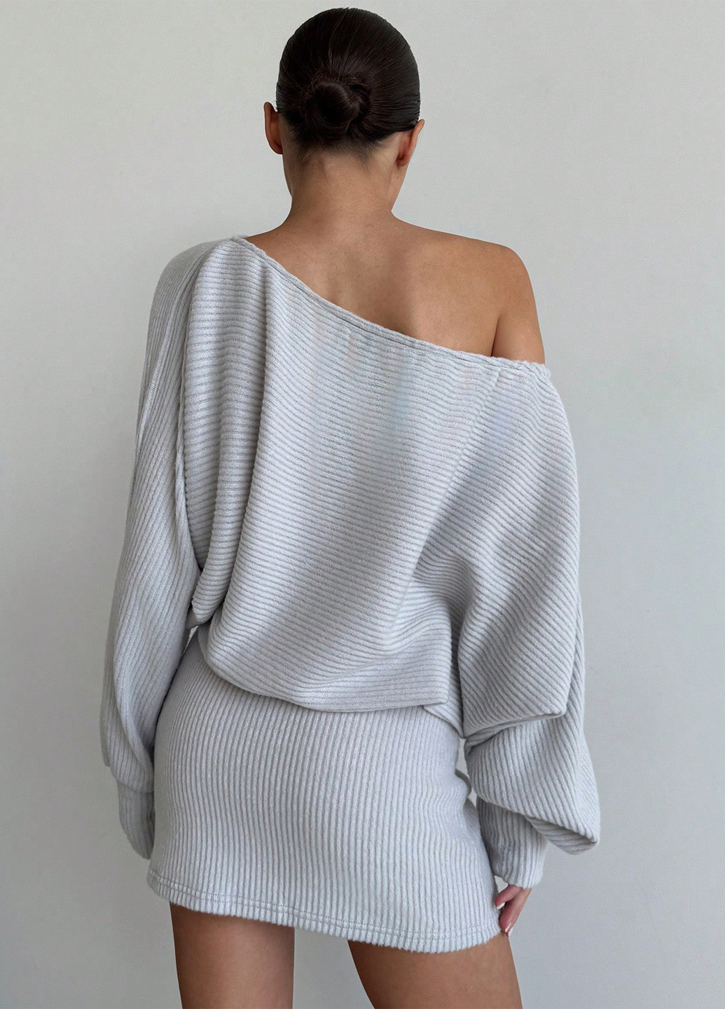 Сіра кежуал сукня на одне плече SHEIN однотонна