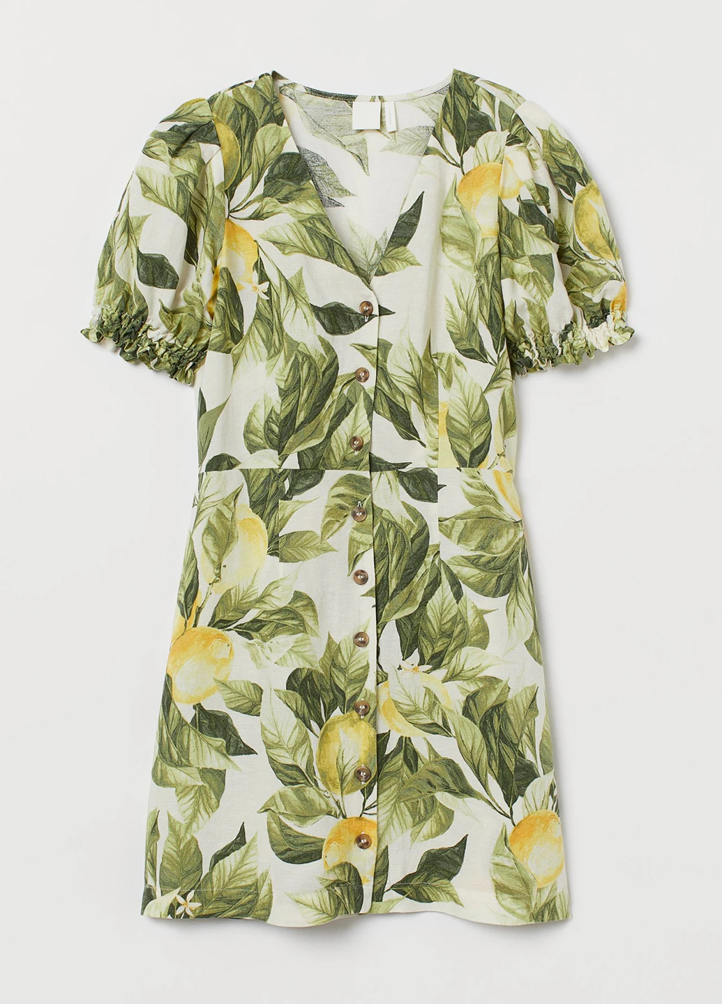 Зеленое кэжуал платье а-силуэт H&M с рисунком