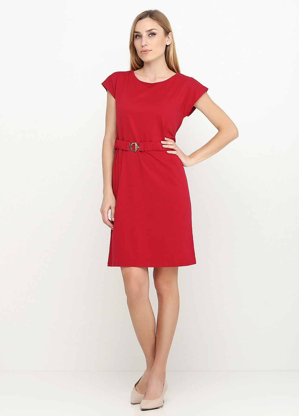 Яскраво-червона кежуал плаття, сукня сукня-футболка Mark однотонна