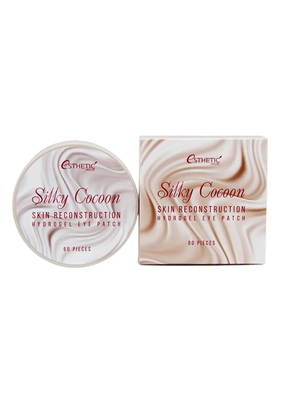 Esthetic House Гідрогелеві патчі під очі Протеїни шовкопряду Silky Cocoon Hydrogel Eye Patch 60 шт — Крем, Південна Корея (255417380)