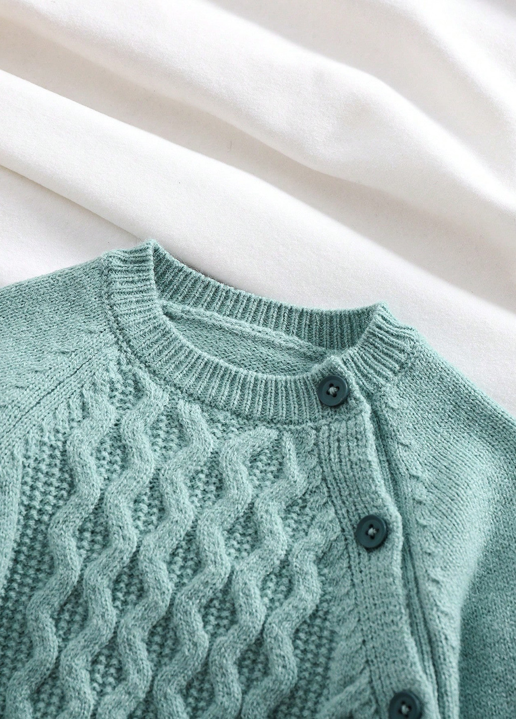 Мятный демисезонный костюм (свитер, брюки) брючный SHEIN