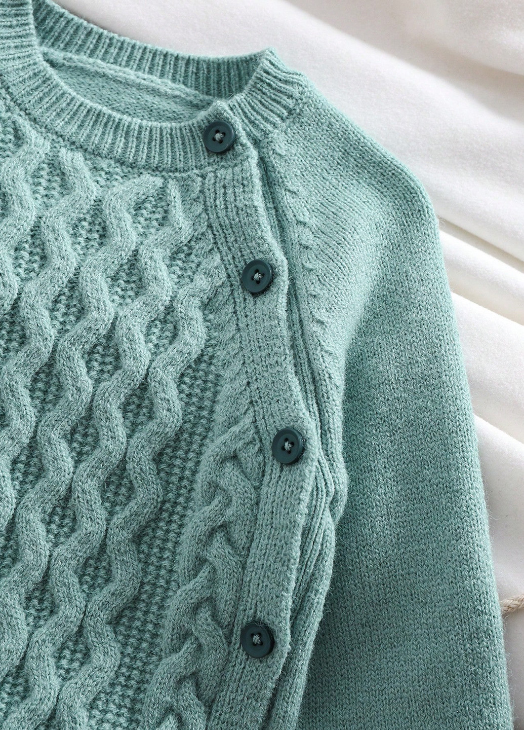 Мятный демисезонный костюм (свитер, брюки) брючный SHEIN