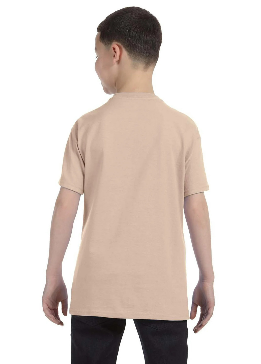 Бежевая летняя футболка Gildan