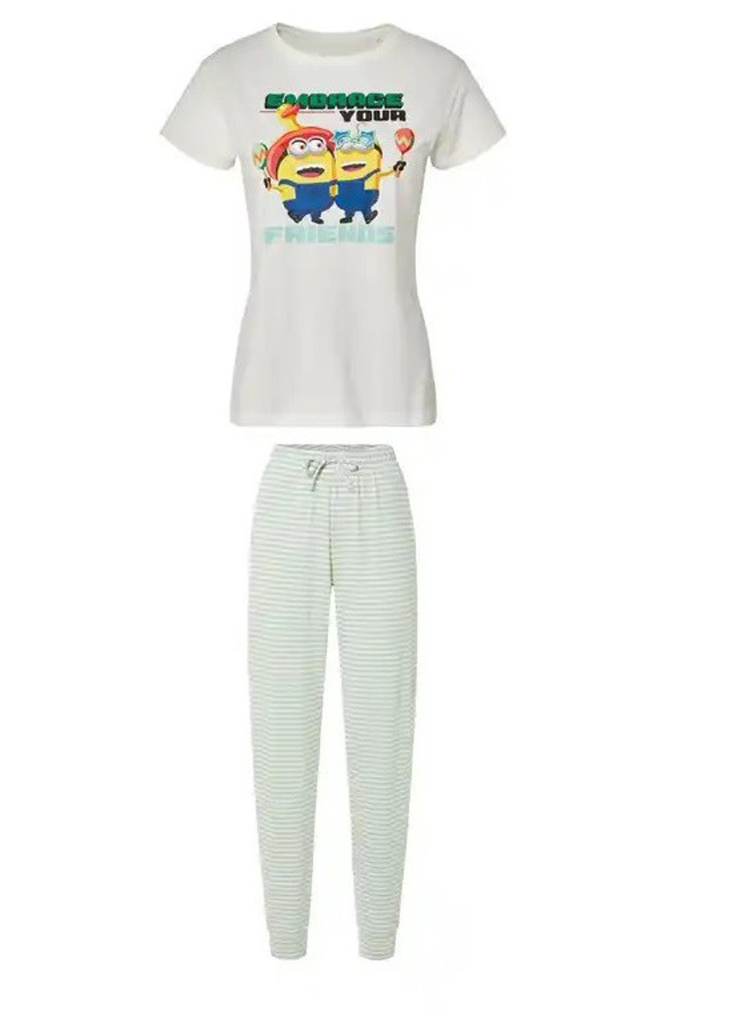 Молочна всесезон піжама (футболка, штани) футболка + штани Esmara