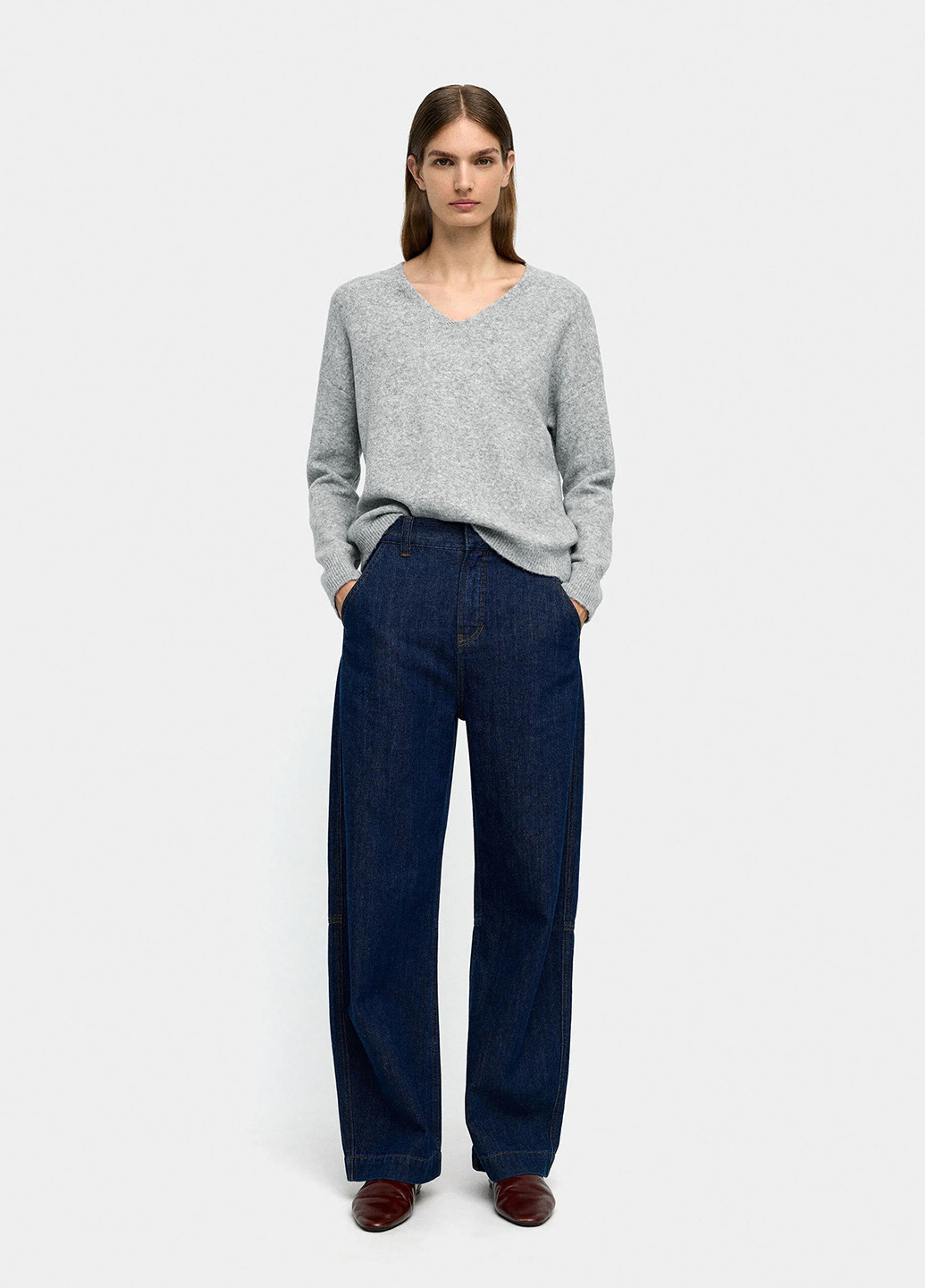 Светло-серый демисезонный свитер пуловер Parfois