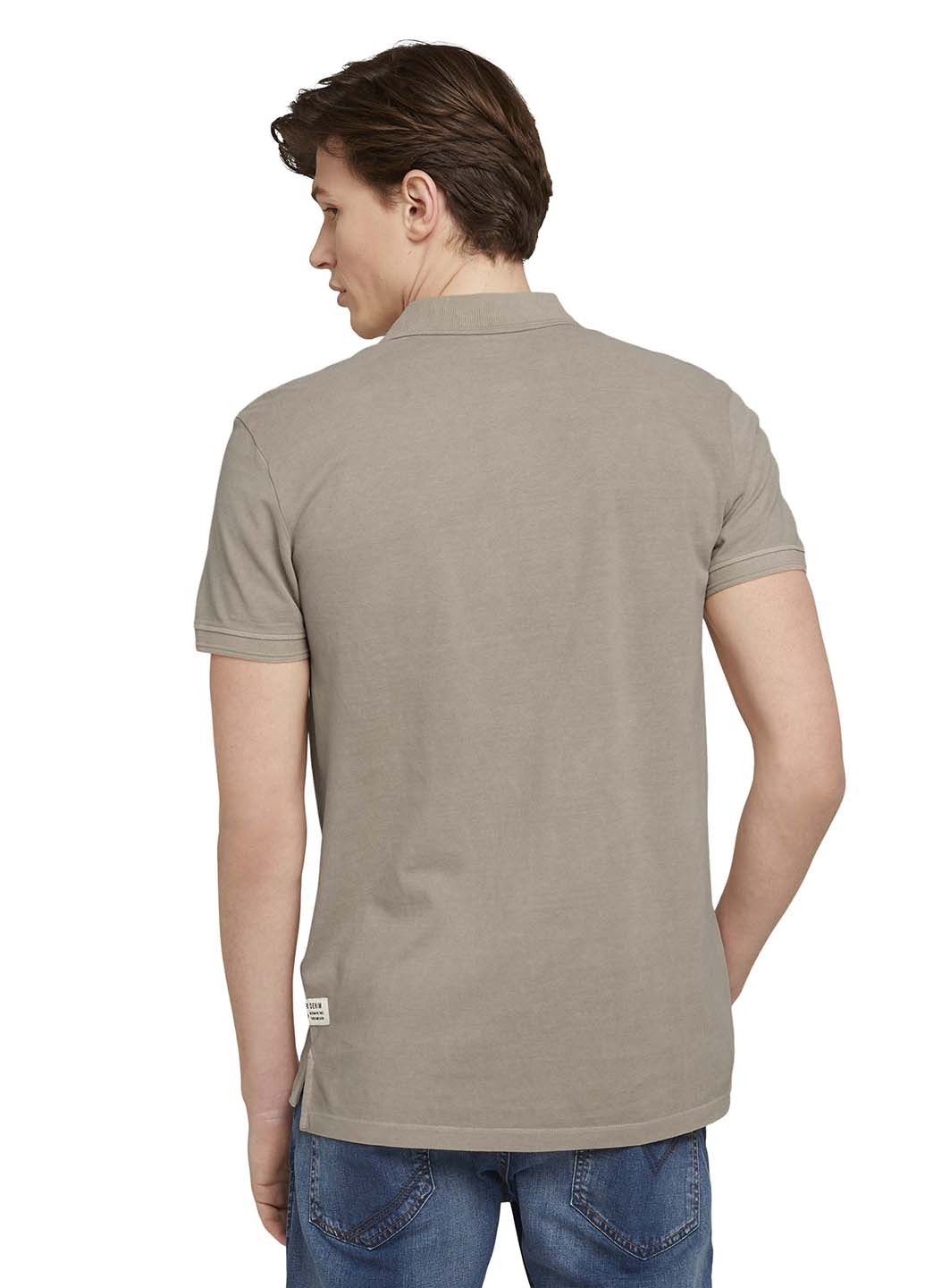 Бежевая футболка-поло для мужчин Tom Tailor однотонная