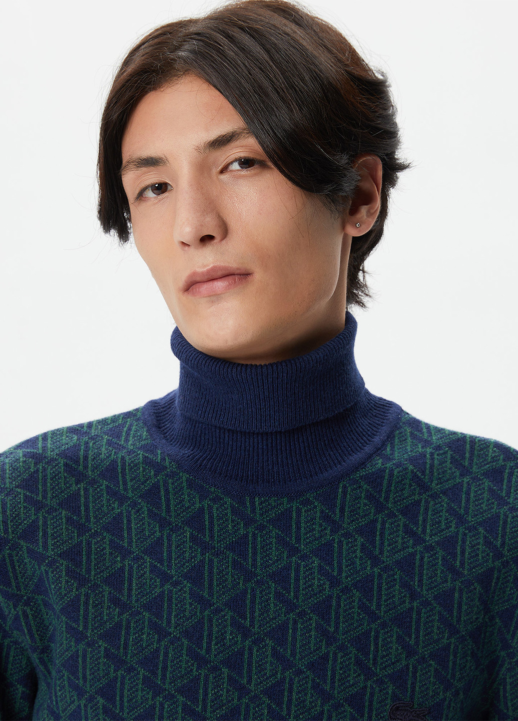 Темно-синий демисезонный свитер Lacoste