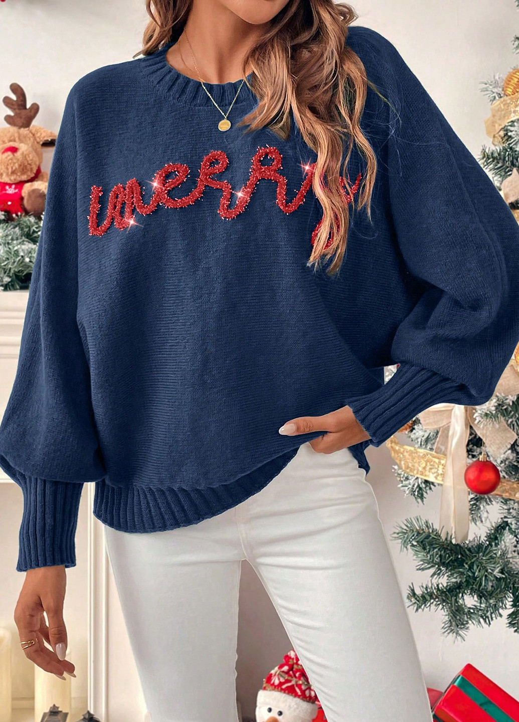 Темно-синій демісезонний джемпер джемпер SHEIN