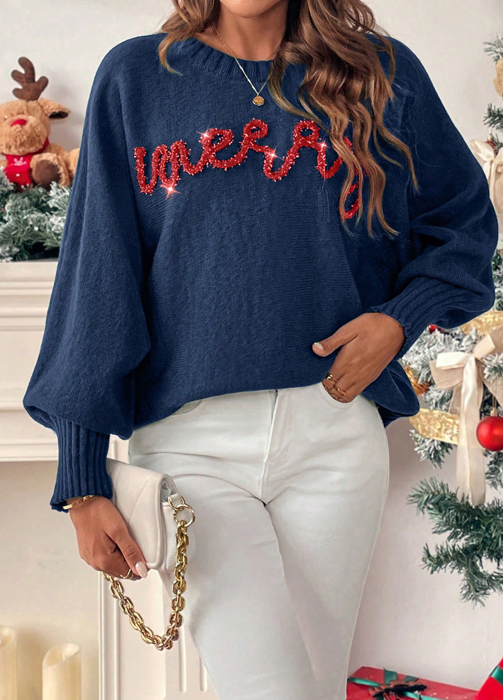 Темно-синій демісезонний джемпер джемпер SHEIN