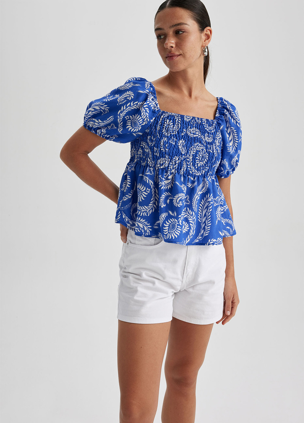 Синя літня блуза DeFacto