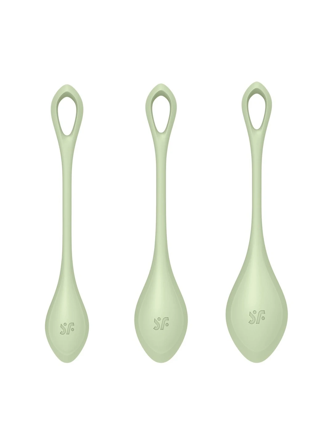 Набор йони бусин Yoni Power 2 Light Green, диаметр 2-2,5-3см, вес 22-44-73гр Satisfyer (252607209)
