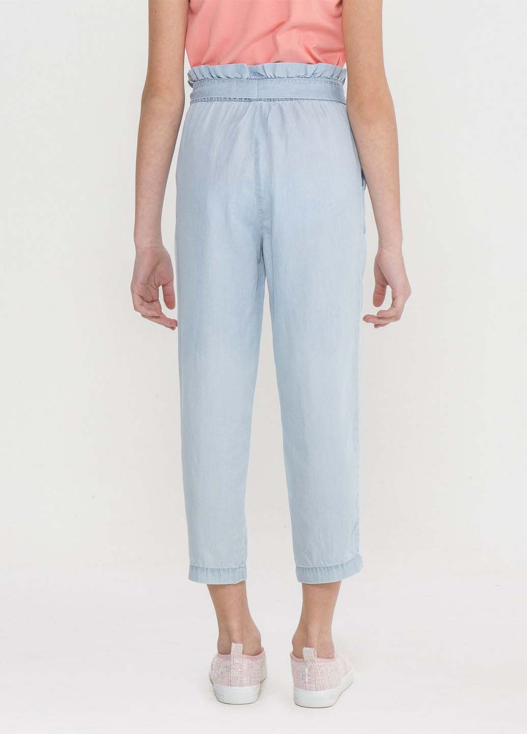 Голубые джинсовые, кэжуал летние укороченные брюки Piazza Italia