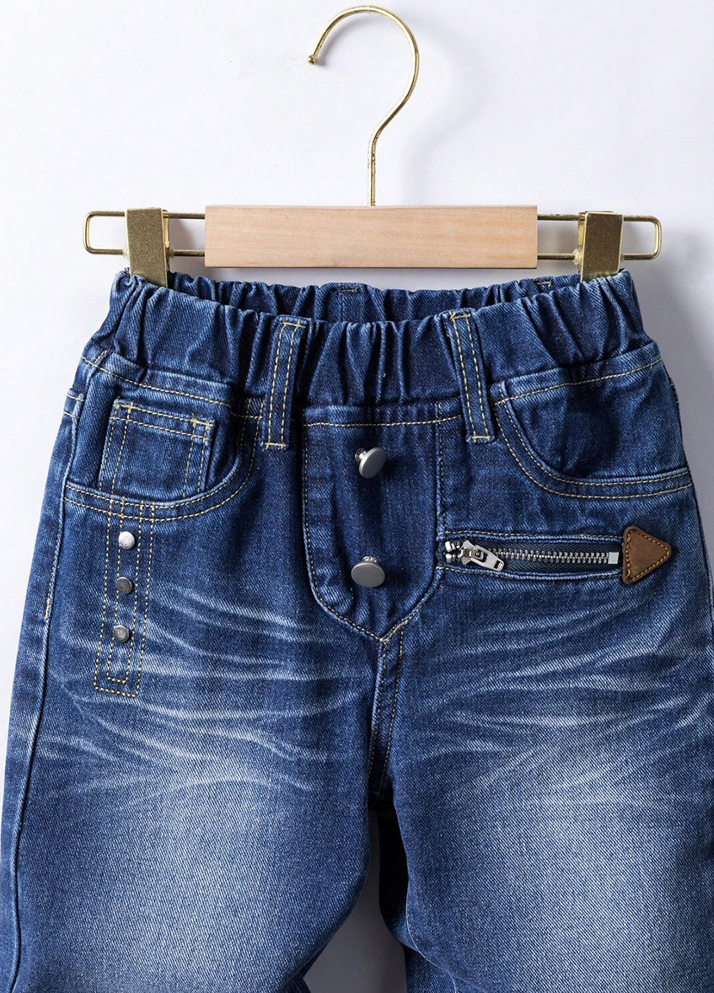 Синие демисезонные регюлар фит джинсы SHEIN