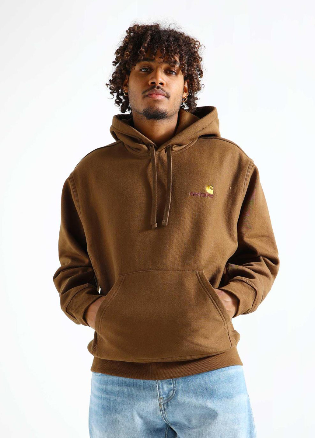Худі I028279-1ZDXX Carhartt HOODED AMERICAN SCRIPT SWEAT LUMBER (321963520)