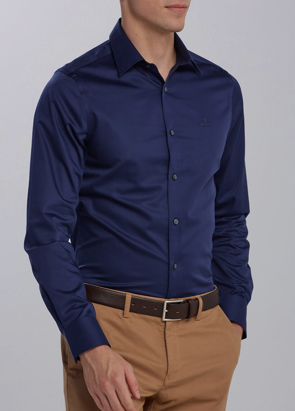 Темно-синяя классическая рубашка Gant