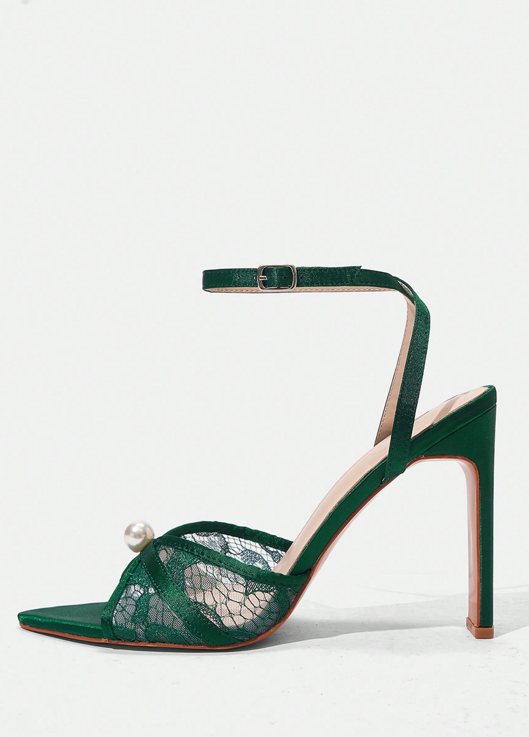 Зеленые босоножки SHEIN с ремешком с бусинами