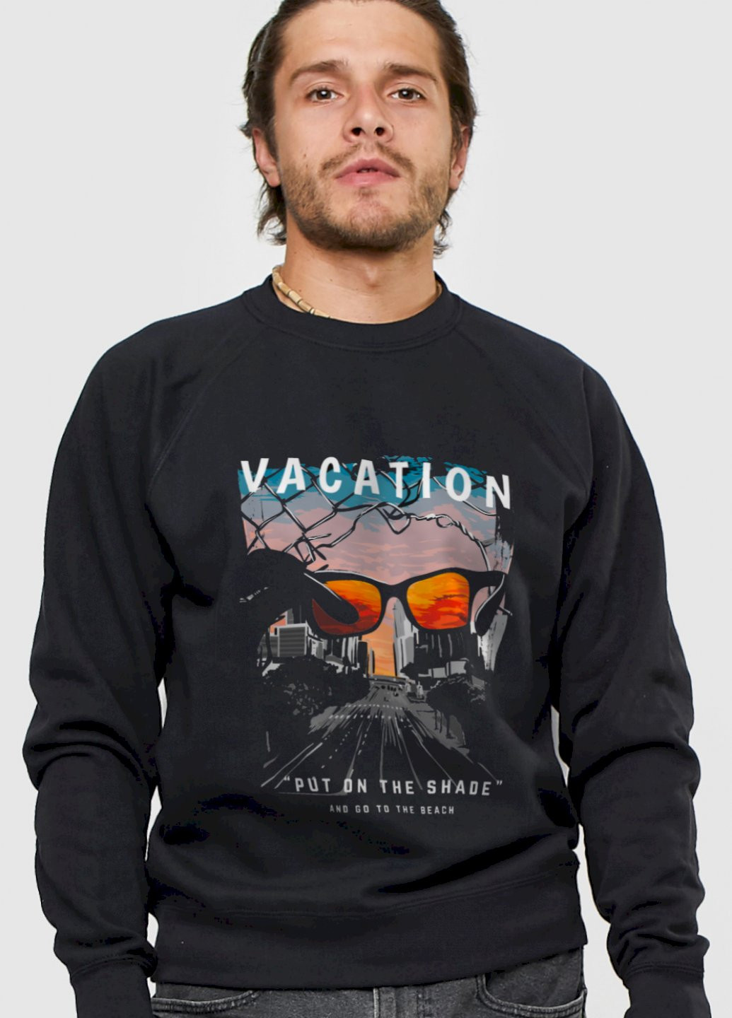 Чорний світшот чоловічий YAPPI малюнок (251424264)