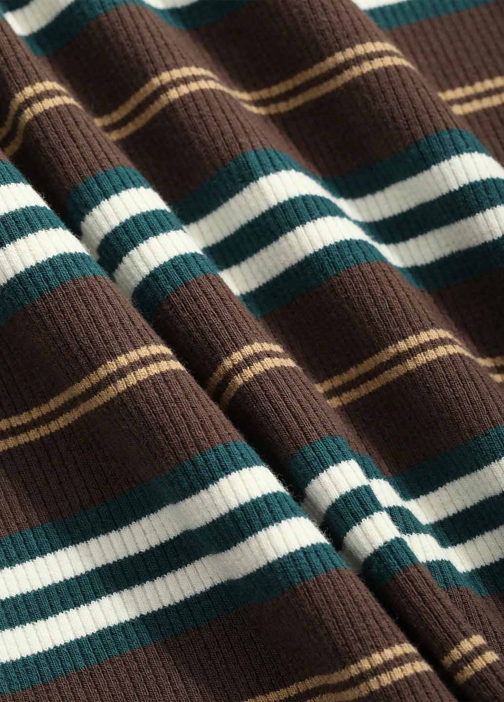 Коричнева домашній сукня поло SHEIN в смужку