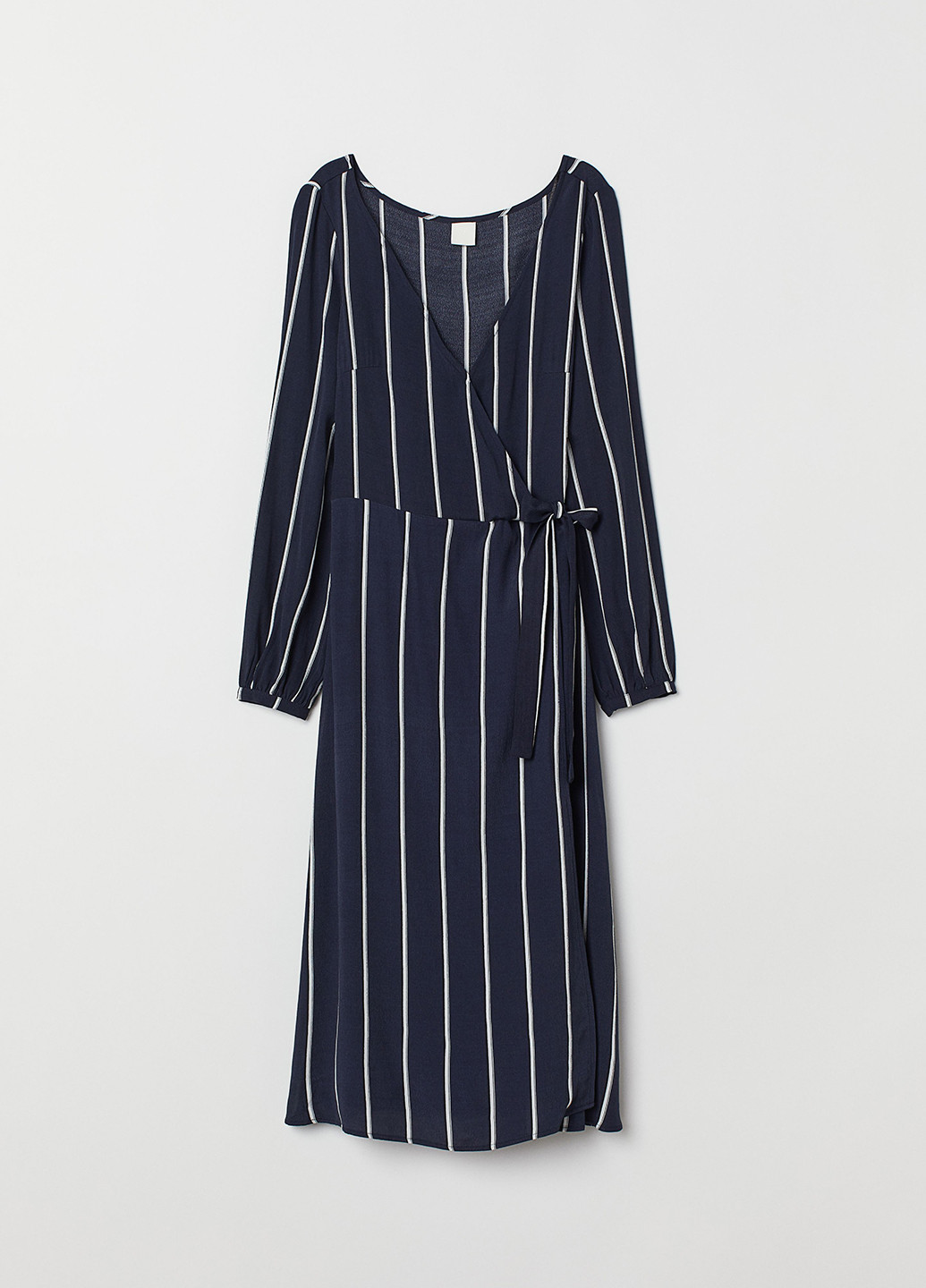 Темно-синя кежуал сукня кльош, на запах H&M в смужку