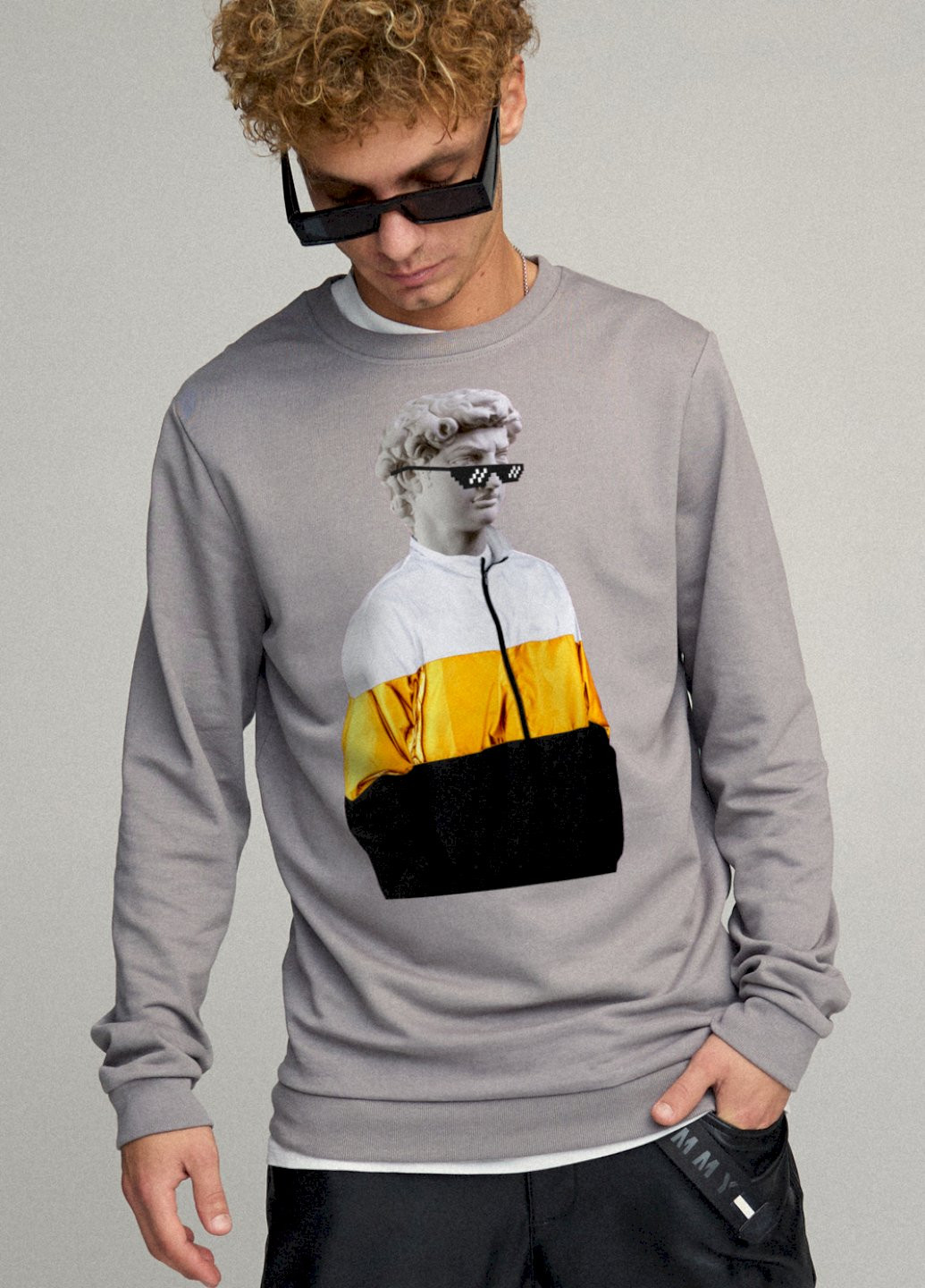 Серый свитшот мужской basic /no flis/ YAPPI (252259196)