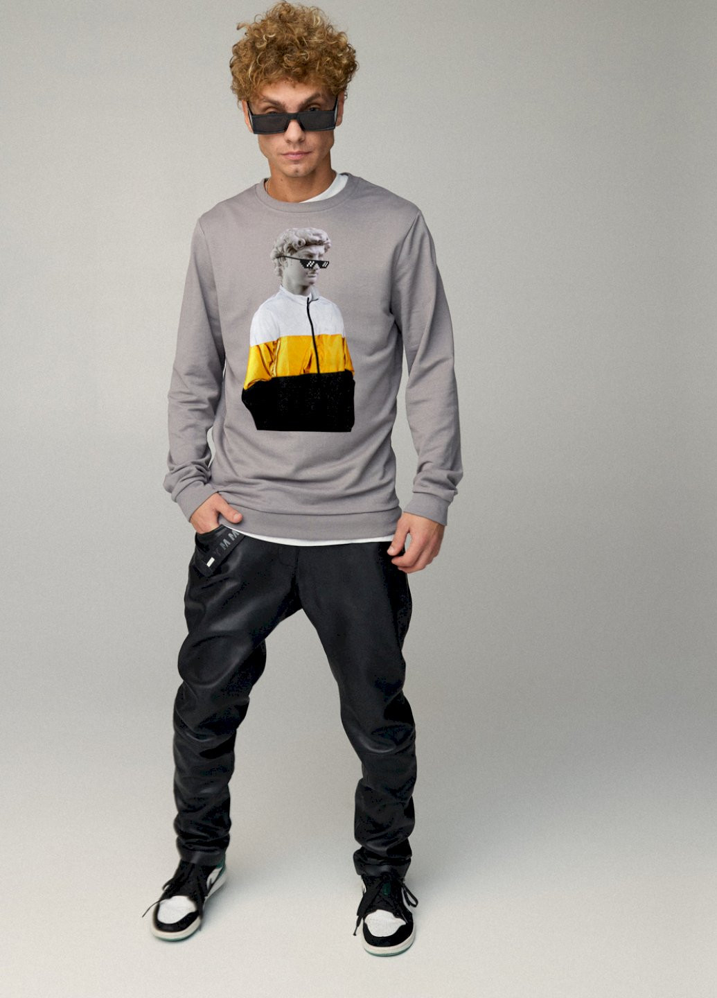 Серый свитшот мужской basic /no flis/ YAPPI (252259196)