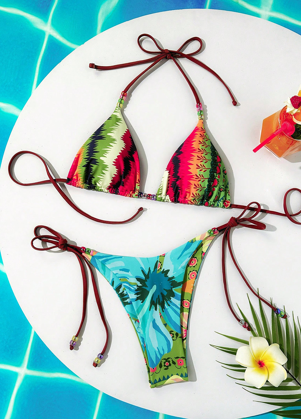 Комбінований літній купальник (ліф, трусики) роздільний, бікіні SHEIN