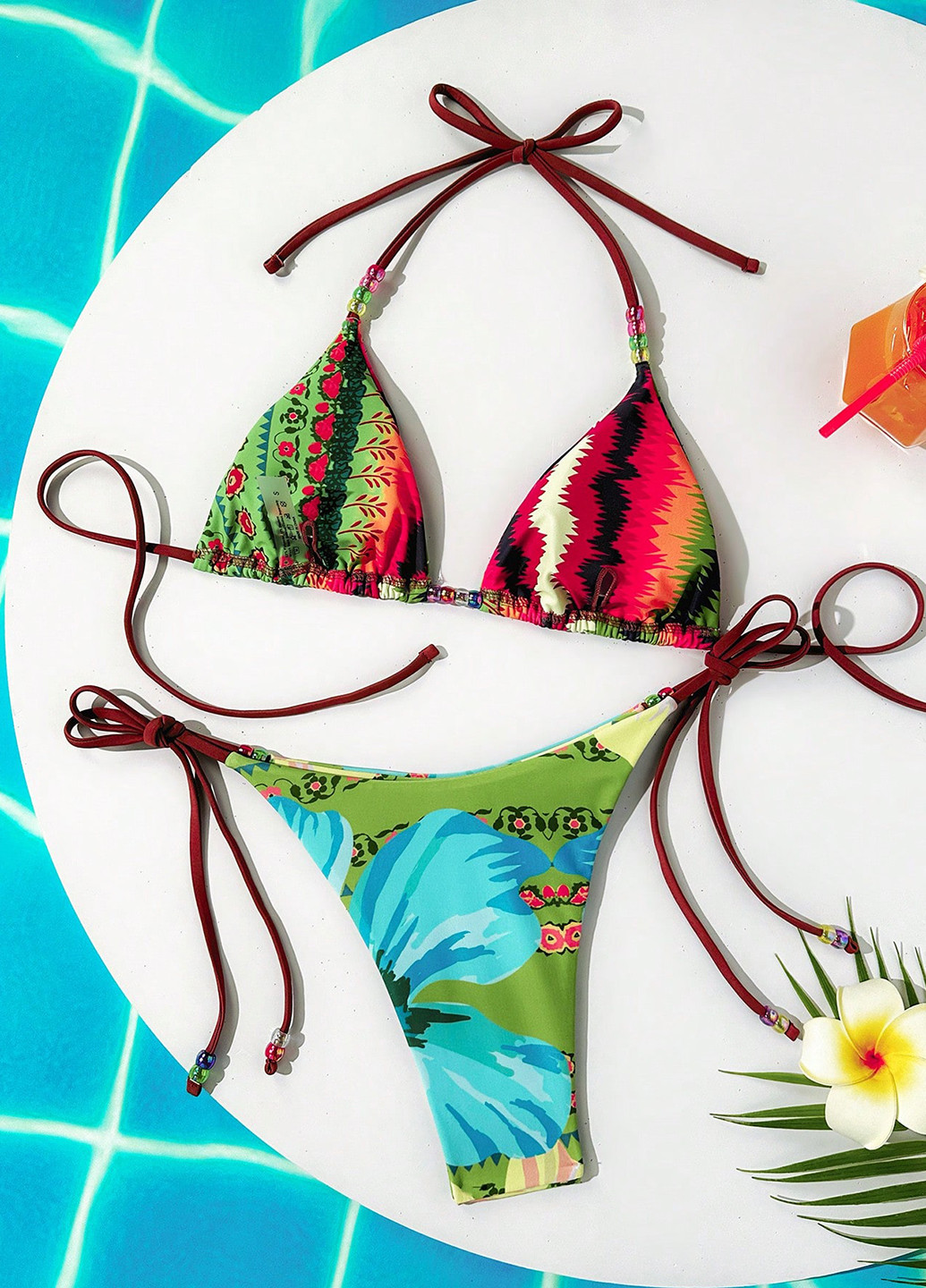 Комбінований літній купальник (ліф, трусики) роздільний, бікіні SHEIN