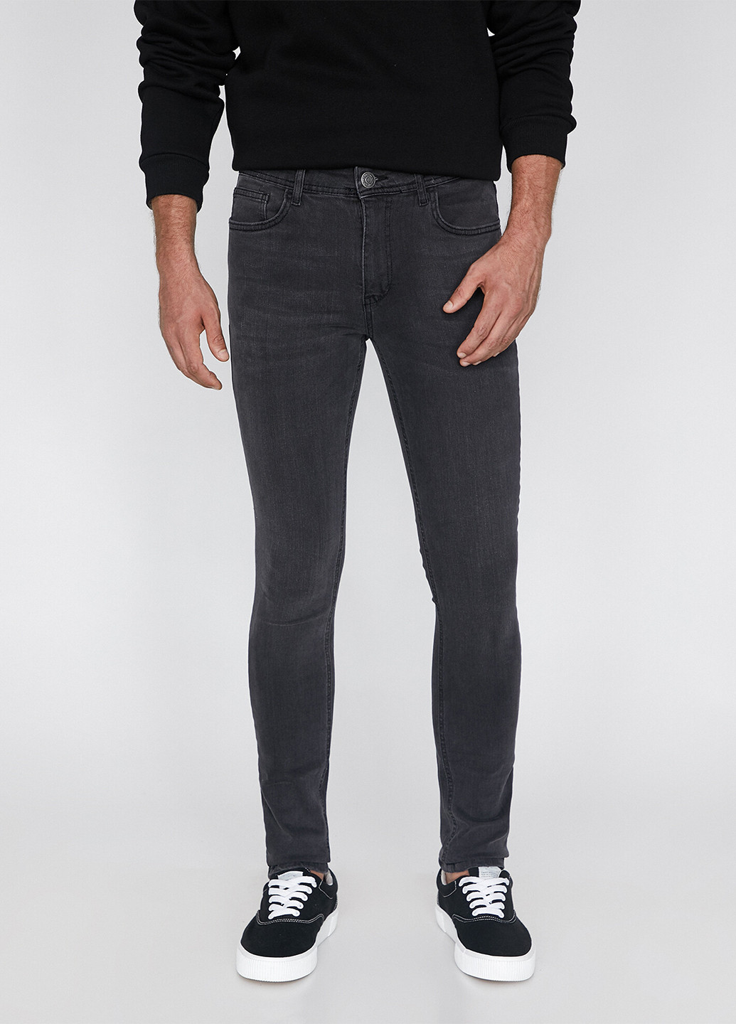 Темно-серые демисезонные скинни джинсы KOTON