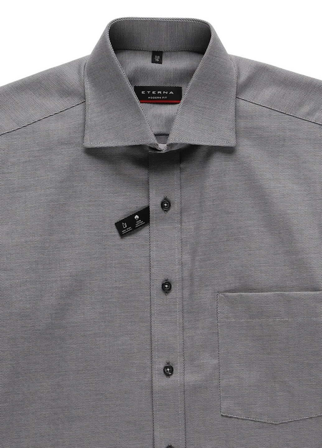 Серая классическая, кэжуал рубашка однотонная Eterna