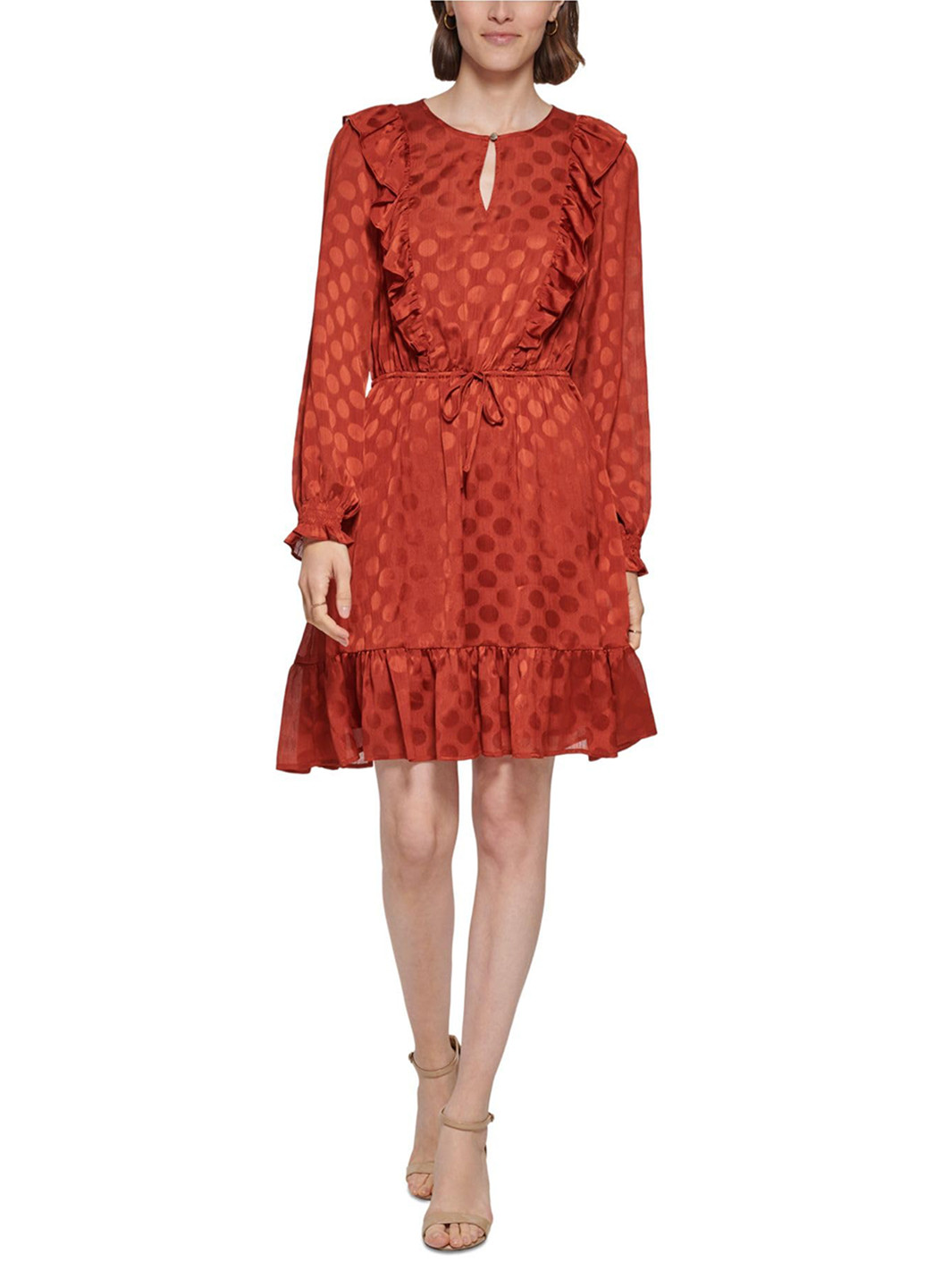 Коричнева кежуал сукня Tommy Hilfiger в горошок