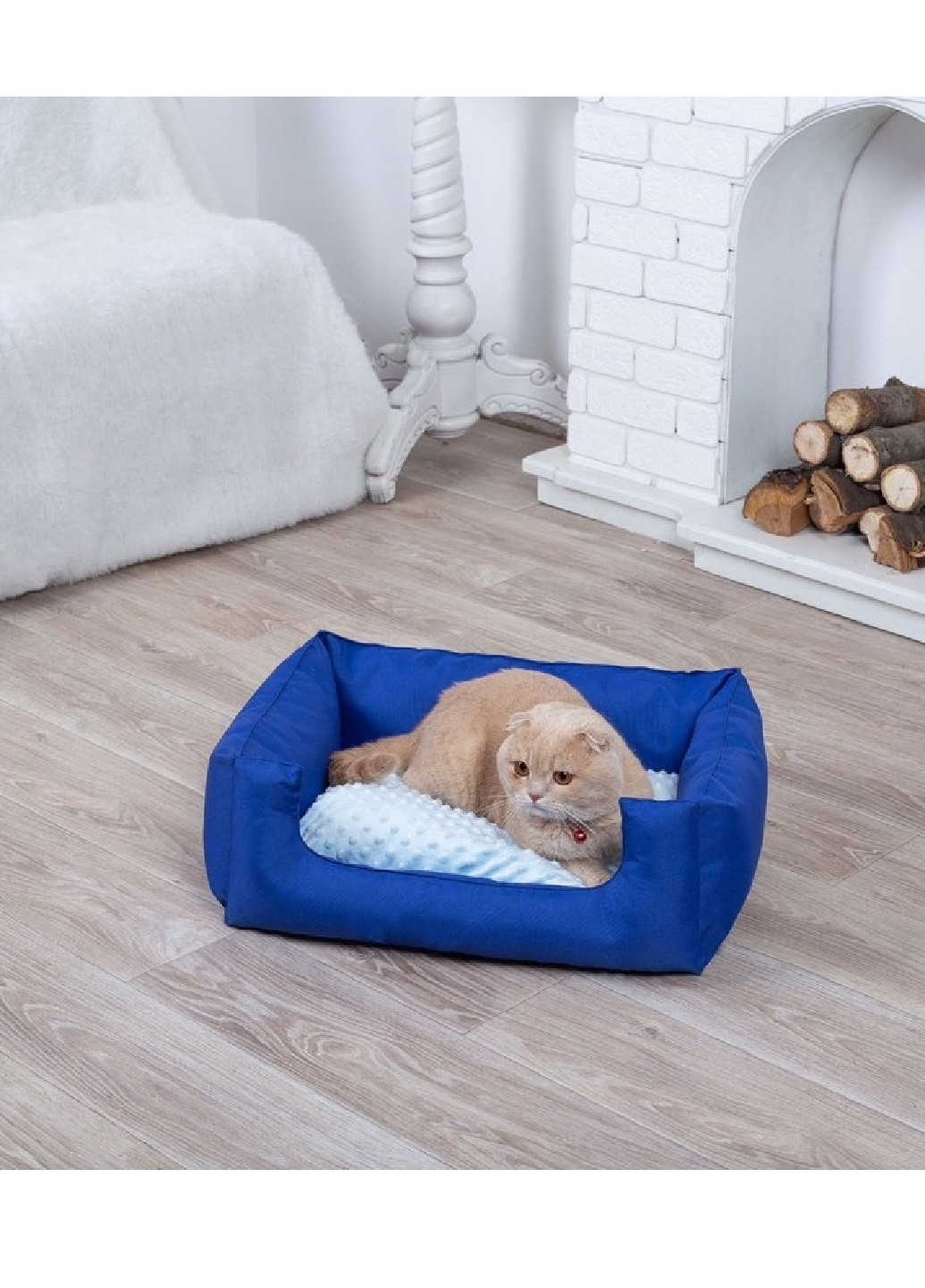 Лежак лежанка для котів і собак спальне місце 60х45 см (43564-Нов) Синій з бірюзовим Francesco Marconi (252470996)