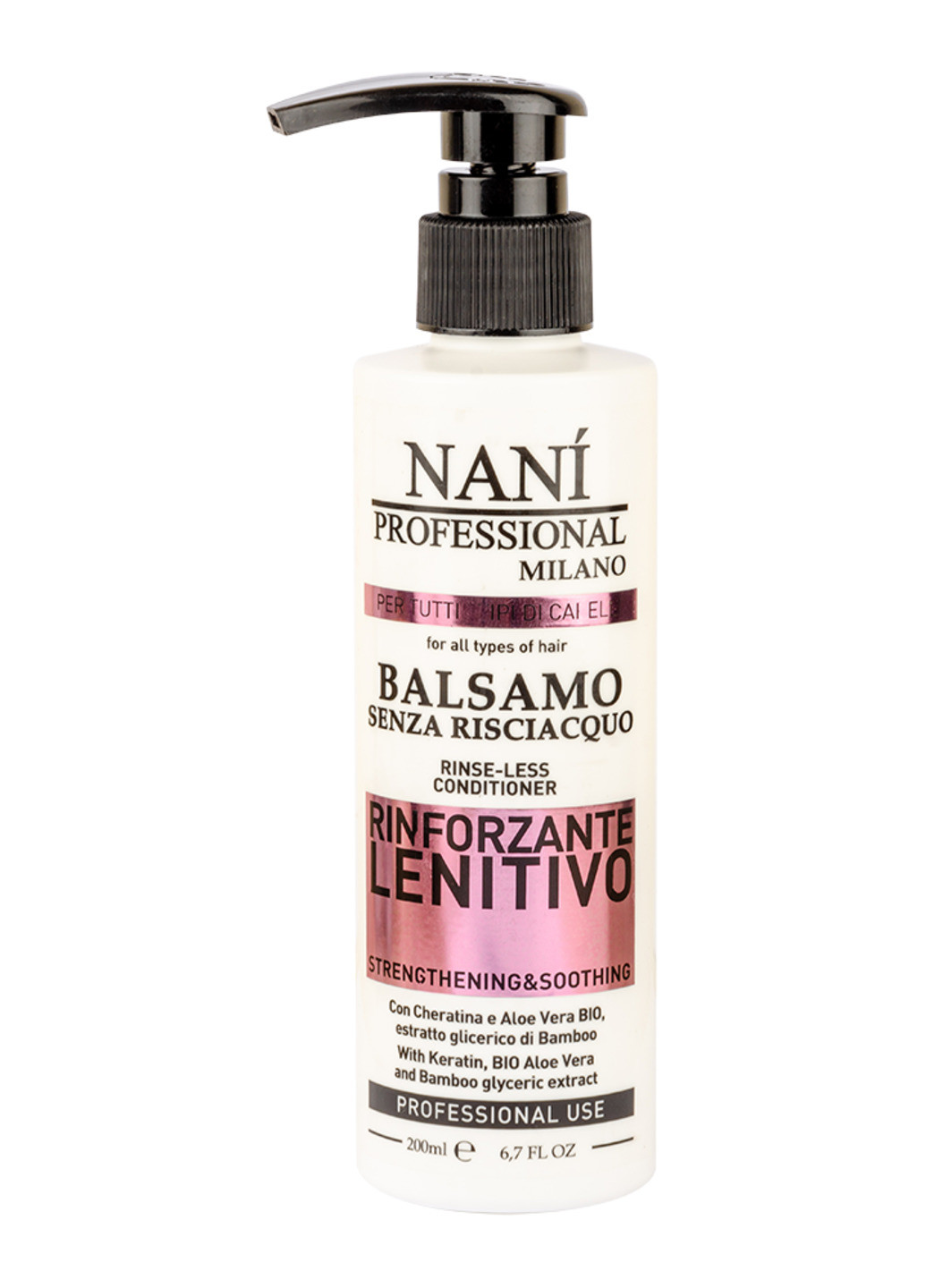 Несмываемый бальзам для волос STRENGTHENING & SOOTHING 200 мл Nani Professional Milano (239157139)