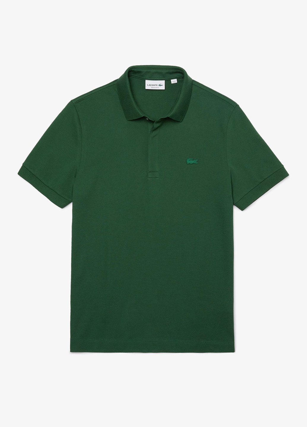 Зеленая футболка-поло для мужчин Lacoste однотонная