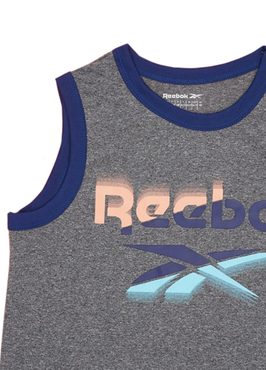 Серо-синий летний комплект (майка, шорты) Reebok